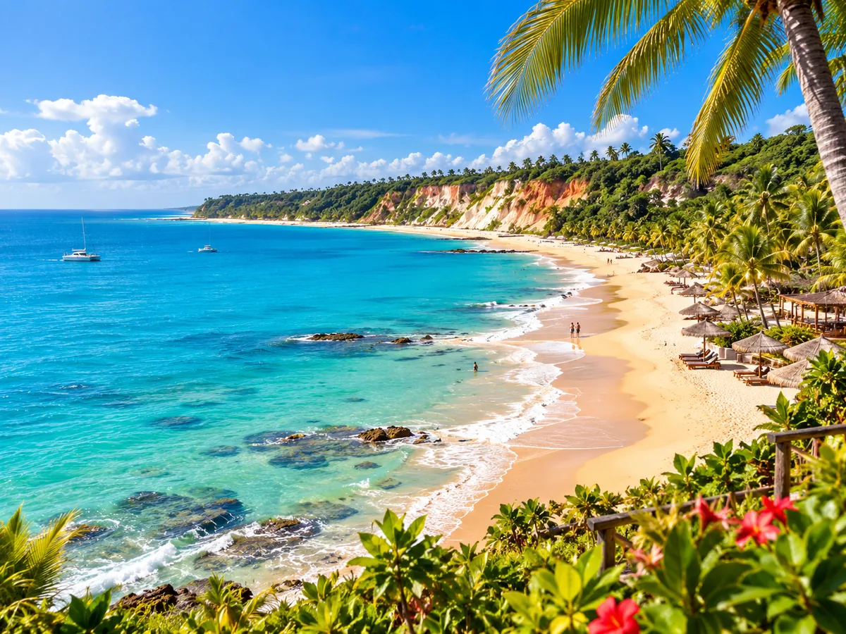 Ambiente de playa en Porto Seguro, Brasil